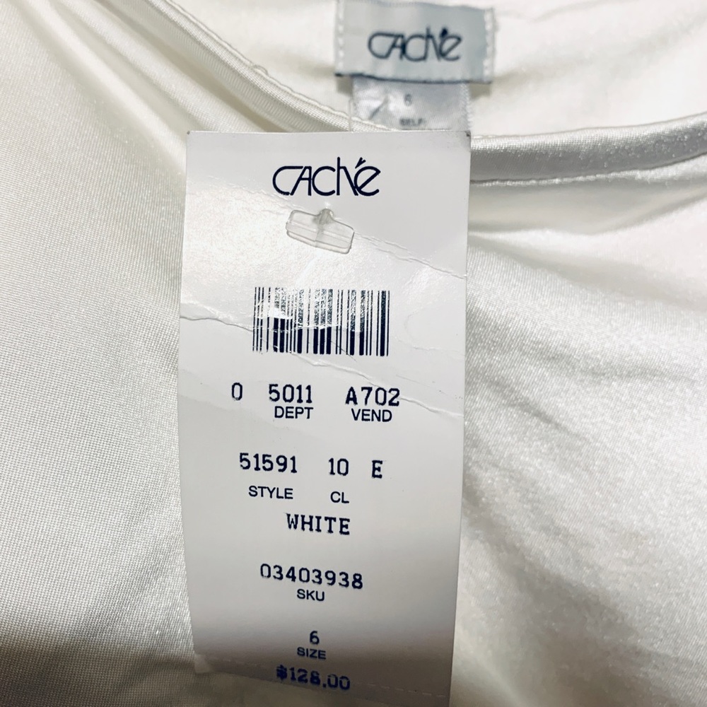 Vintage Cache Dress / White / Wear with or without straps / Size 6 / NWT - Picture 5 of 5